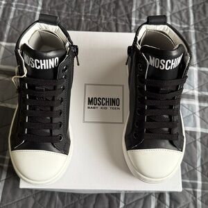 Moschino Black and White High-Top Sneakers for Kids EU 28    US 11 Toddler Boy